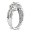 14k White Gold 1 carat Lab Grown Diamond VS/SI+ G+ Round Complete Bypass Engagement Ring