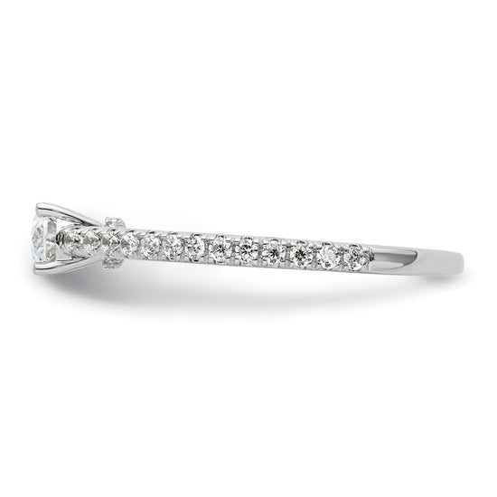 14k White Gold 3/4 carat Lab Grown Diamond VS/SI+ G+ East-West Oval Complete Engagement Ring