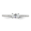 14k White Gold 3/4 carat Lab Grown Diamond VS/SI+ G+ East-West Oval Complete Engagement Ring