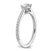 14k White Gold 3/4 carat Lab Grown Diamond VS/SI+ G+ East-West Oval Complete Engagement Ring