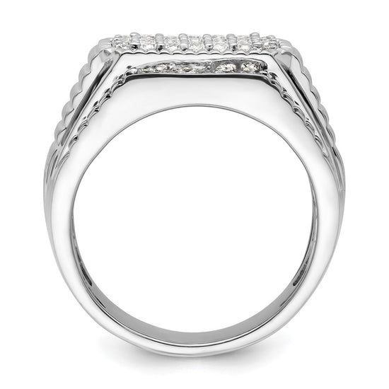 14k White Gold 7/8 carat Lab Grown Diamond VS/SI+ G+ Men's Ring