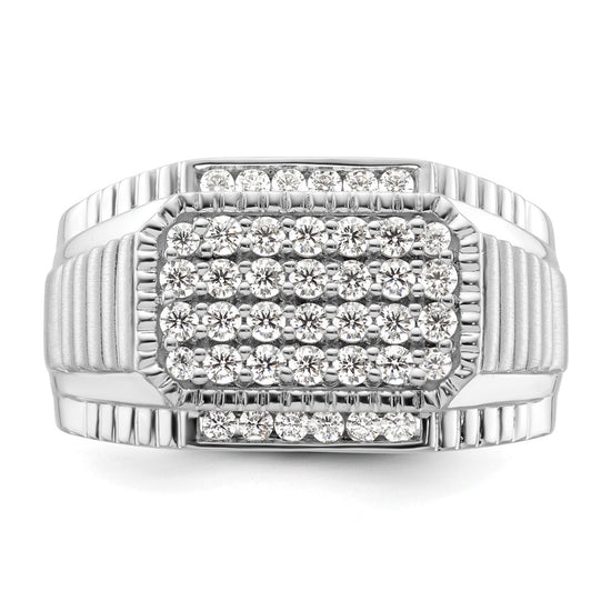 14k White Gold 7/8 carat Lab Grown Diamond VS/SI+ G+ Men's Ring