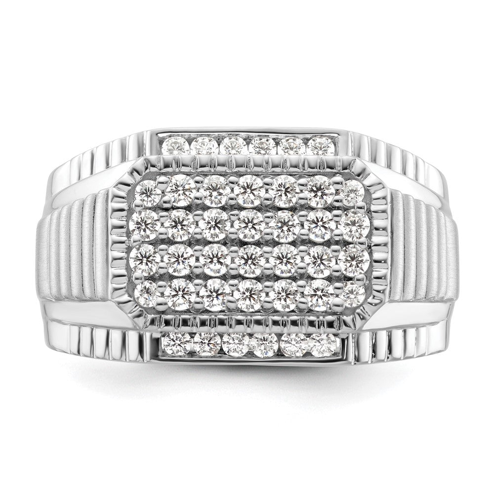 14k White Gold 7/8 carat Lab Grown Diamond VS/SI+ G+ Men's Ring