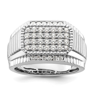 14k White Gold 7/8 carat Lab Grown Diamond VS/SI+ G+ Men's Ring