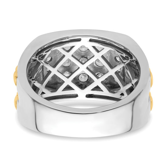 14k Two-Tone 1 1/5 carat Lab Grown Diamond VS/SI+ G+ Men's Ring