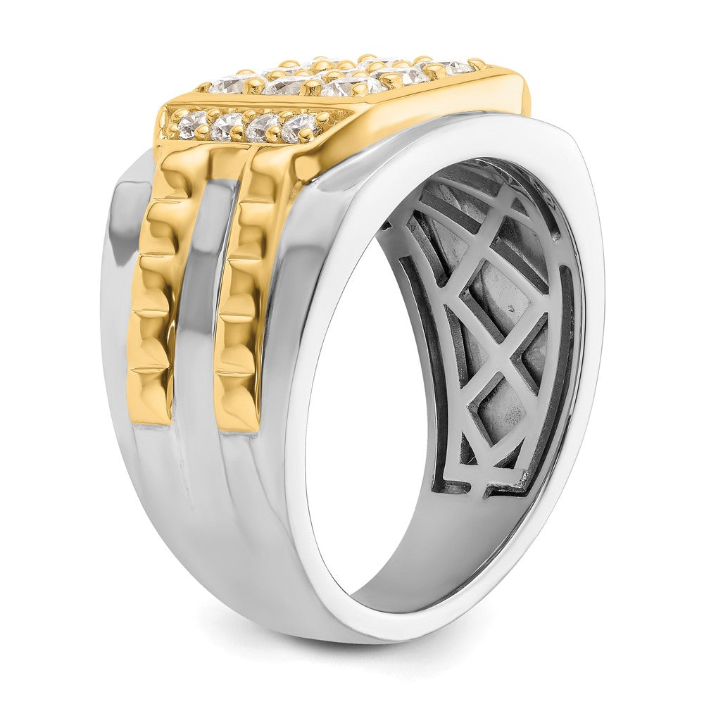 14k Two-Tone 1 1/5 carat Lab Grown Diamond VS/SI+ G+ Men's Ring