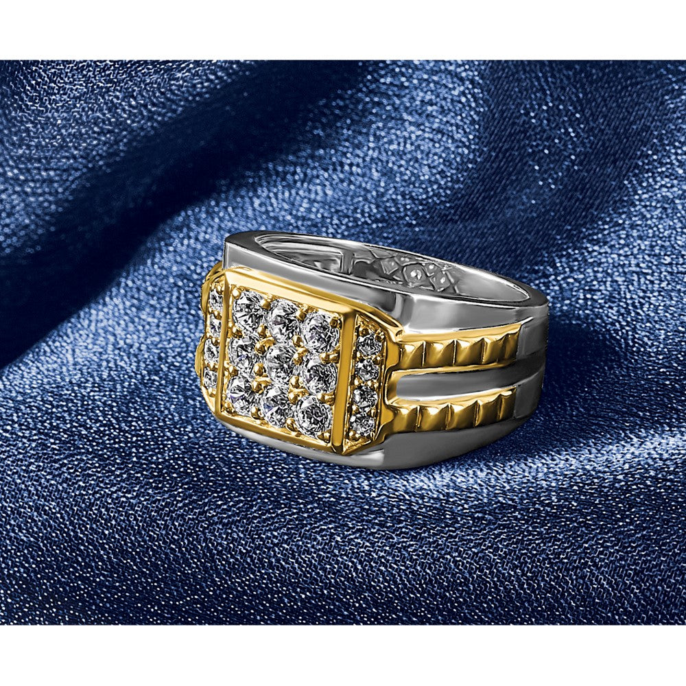 14k Two-Tone 1 1/5 carat Lab Grown Diamond VS/SI+ G+ Men's Ring