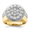 10k Two-Tone 2 carat Lab Grown Diamond VS/SI+ G+ Complete Men's Cluster Ring