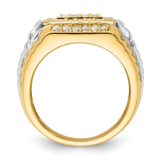 14k Two-Tone 1 carat Lab Grown Diamond VS/SI+ G+ Men's Ring