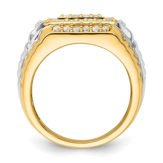 14k Two-Tone 1 carat Lab Grown Diamond VS/SI+ G+ Men's Ring