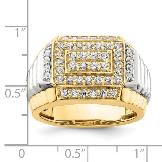 14k Two-Tone 1 carat Lab Grown Diamond VS/SI+ G+ Men's Ring