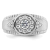 14k White Gold 1 carat Lab Grown Diamond VS/SI+ G+ Complete Men's Cluster Ring