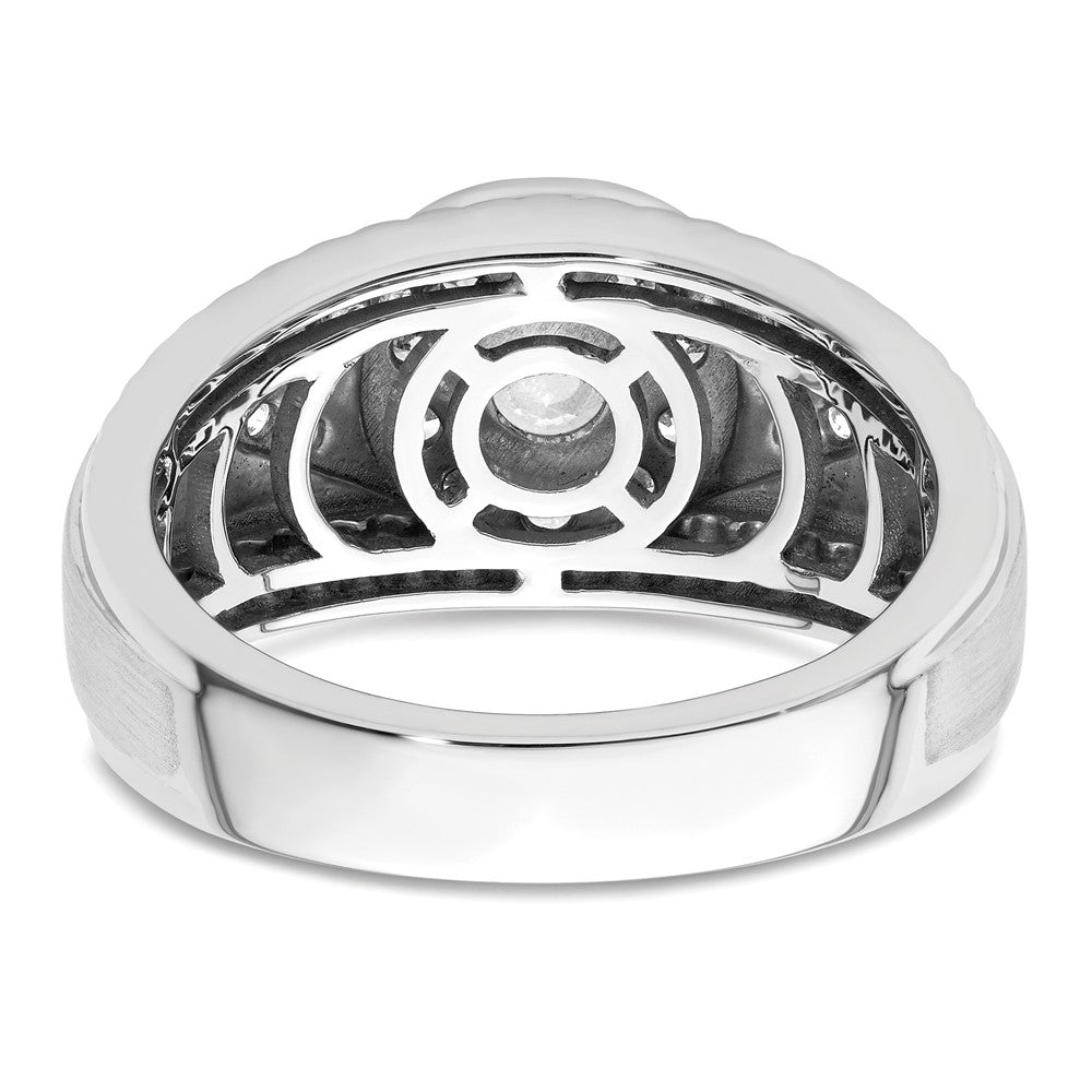 14k White Gold 1 carat Lab Grown Diamond VS/SI+ G+ Complete Men's Cluster Ring