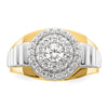 14k Two-Tone 1 1/4 carat Lab Grown Diamond VS/SI+ G+ Complete Cluster Men's Ring