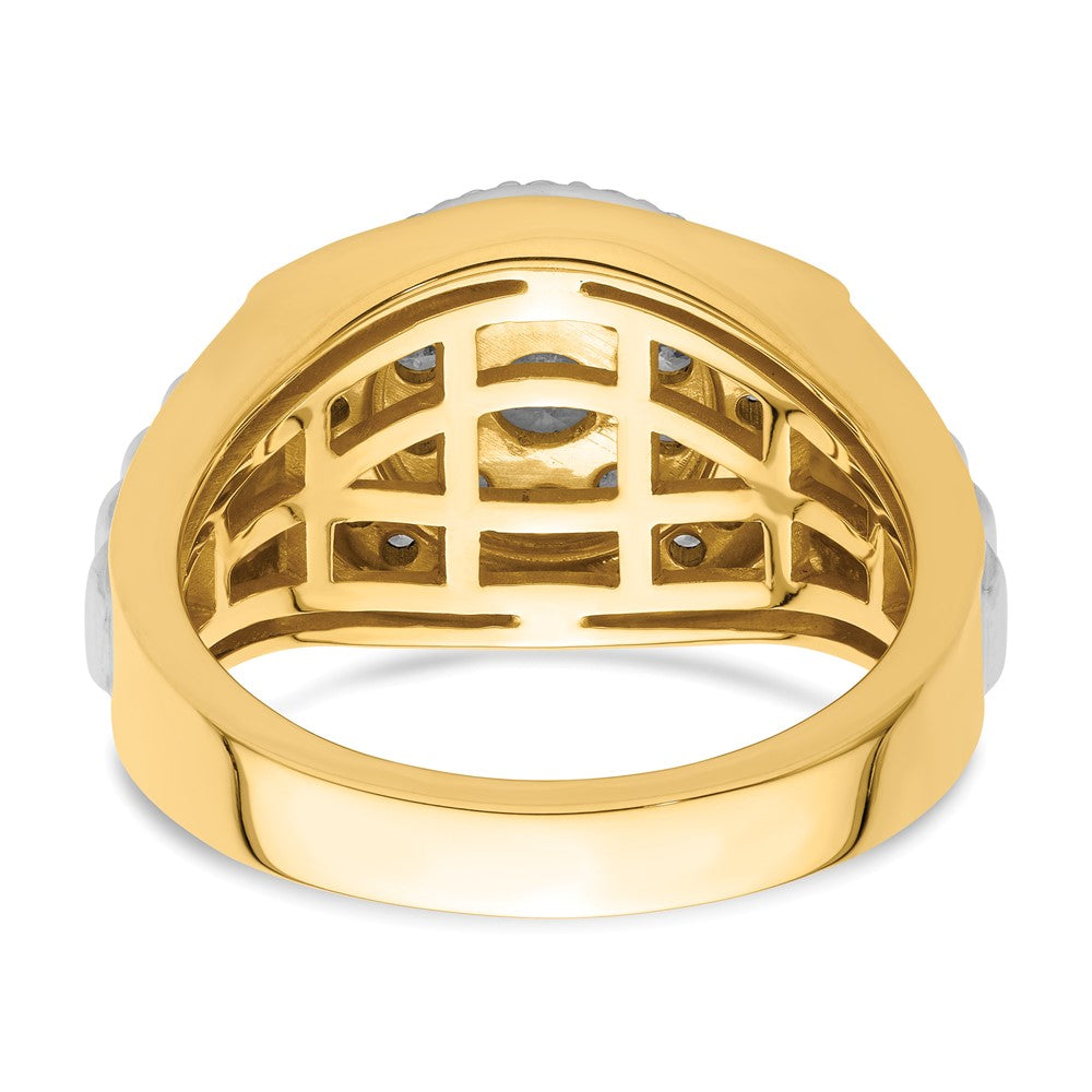 14k Two-Tone 1 1/4 carat Lab Grown Diamond VS/SI+ G+ Complete Cluster Men's Ring