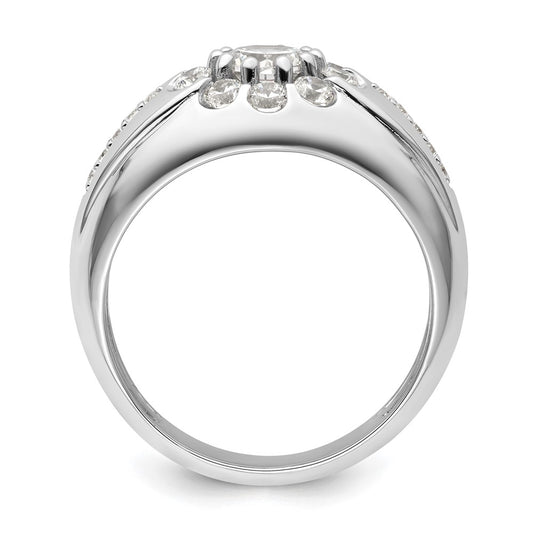 14k White Gold 1 1/2 carat Lab Grown Diamond VS/SI+ G+ Complete Men's Ring
