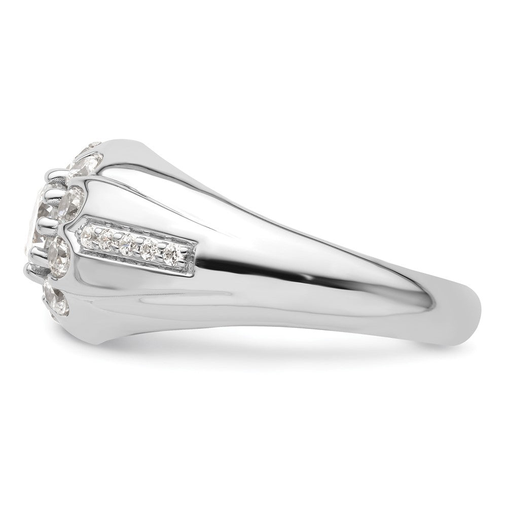 14k White Gold 1 1/2 carat Lab Grown Diamond VS/SI+ G+ Complete Men's Ring