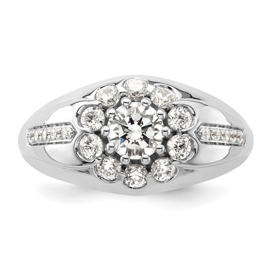 14k White Gold 1 1/2 carat Lab Grown Diamond VS/SI+ G+ Complete Men's Ring