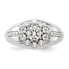 14k White Gold 1 1/2 carat Lab Grown Diamond VS/SI+ G+ Complete Men's Ring