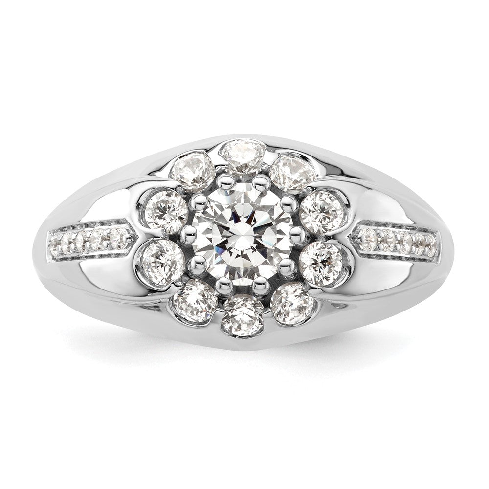 14k White Gold 1 1/2 carat Lab Grown Diamond VS/SI+ G+ Complete Men's Ring
