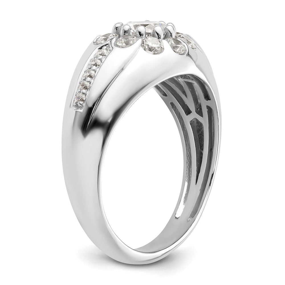 14k White Gold 1 1/2 carat Lab Grown Diamond VS/SI+ G+ Complete Men's Ring