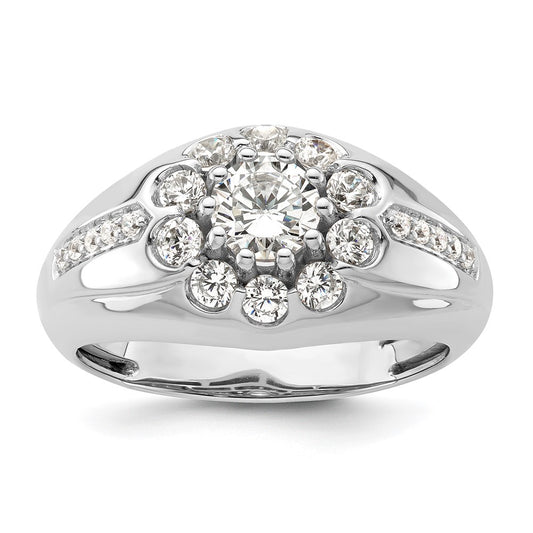 14k White Gold 1 1/2 carat Lab Grown Diamond VS/SI+ G+ Complete Men's Ring