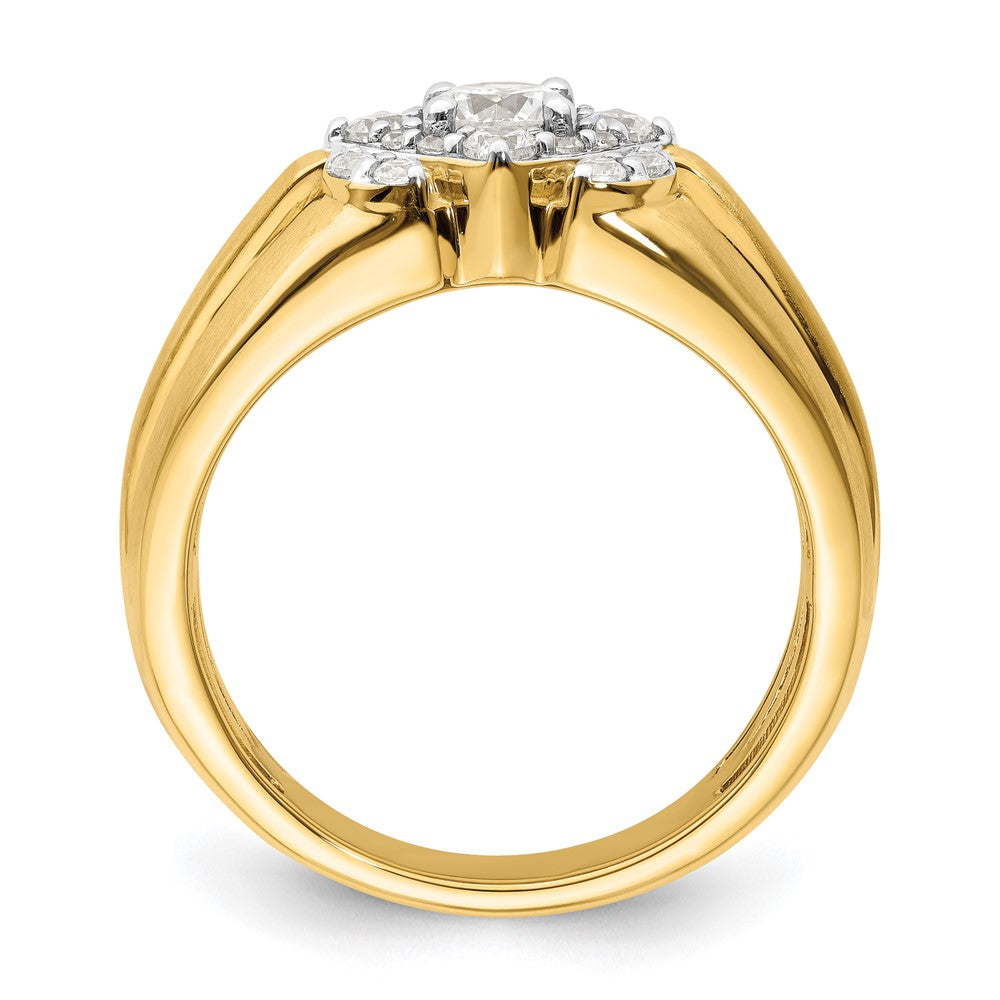 14k Two-Tone 1 carat Lab Grown Diamond VS/SI+ G+ Complete Men's Ring