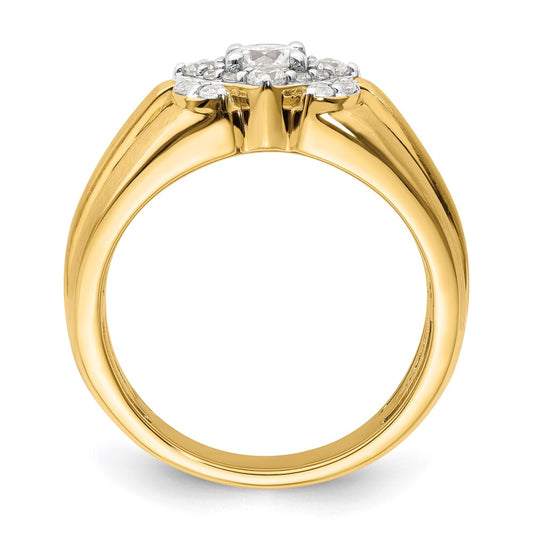 14k Two-Tone 1 carat Lab Grown Diamond VS/SI+ G+ Complete Men's Ring