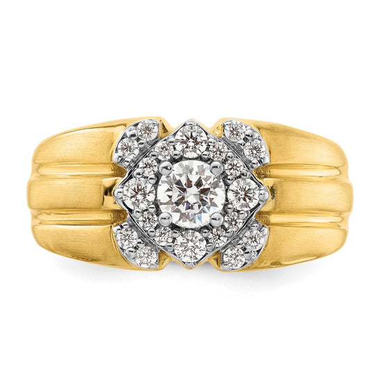 14k Two-Tone 1 carat Lab Grown Diamond VS/SI+ G+ Complete Men's Ring