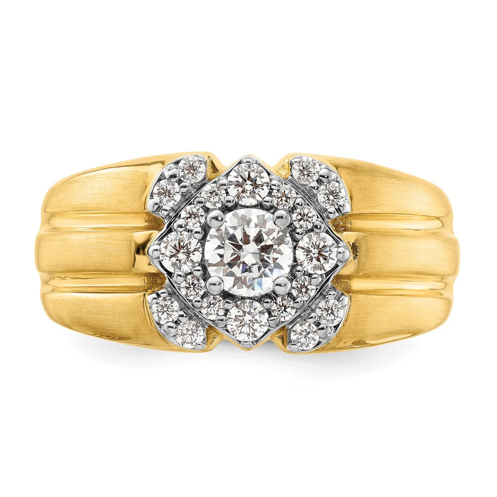 14k Two-Tone 1 carat Lab Grown Diamond VS/SI+ G+ Complete Men's Ring