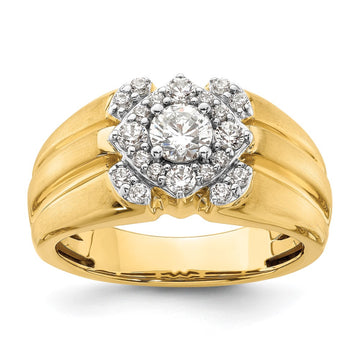 14k Two-Tone 1 carat Lab Grown Diamond VS/SI+ G+ Complete Men's Ring