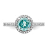 Pure Serenity 14k White Gold 1/5 carat Lab Grown Diamond VS/SI+ G+ and Lab Created Paraiba Ring