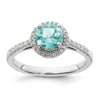 Pure Serenity 14k White Gold 1/5 carat Lab Grown Diamond VS/SI+ G+ and Lab Created Paraiba Ring