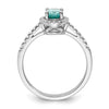 Pure Serenity 14k White Gold 1/5 carat Lab Grown Diamond VS/SI+ G+ and Lab Created Paraiba Ring