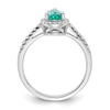 Pure Serenity 14k White Gold 1/4 carat Lab Grown Diamond VS/SI+ G+ and Pear Lab Created Paraiba Ring