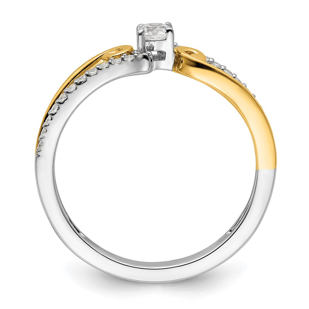 14k Two-tone ByPass Round Complete Diamond Promise/Engagement Ring