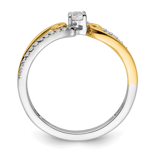14k Two-tone ByPass Round Complete Diamond Promise/Engagement Ring