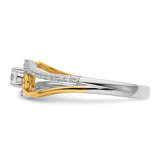 14k Two-tone ByPass Round Complete Diamond Promise/Engagement Ring