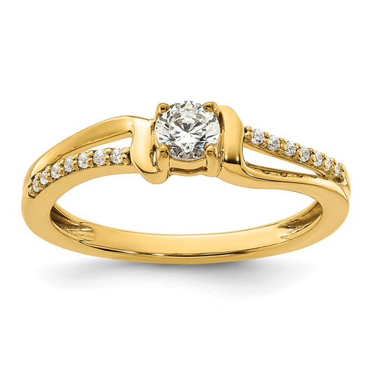 10k 1/3 carat Lab Grown Diamond VS/SI+ G+ Complete Solitaire Promise Ring