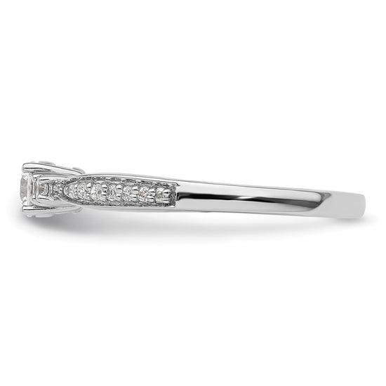 10k White Gold 1/3 carat Lab Grown Diamond VS/SI+ G+ Complete Petite Engagement Ring