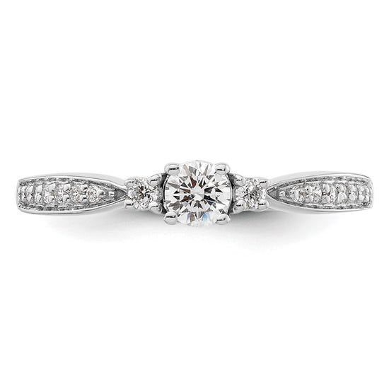10k White Gold 1/3 carat Lab Grown Diamond VS/SI+ G+ Complete Petite Engagement Ring