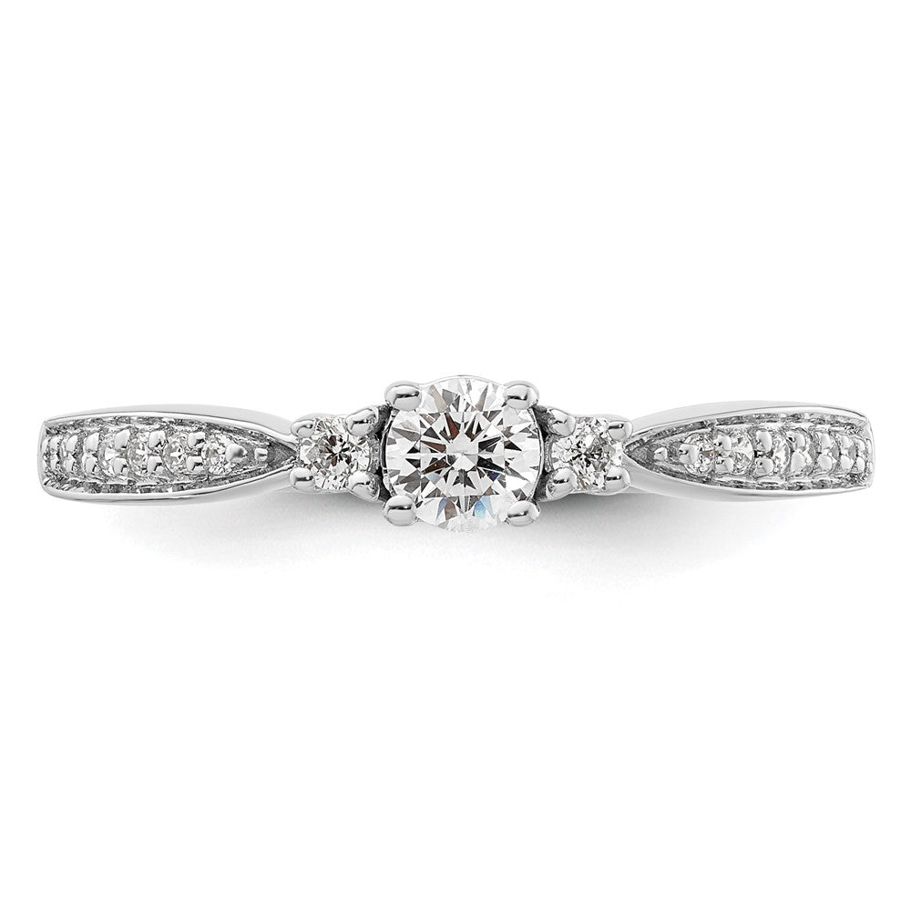 10k White Gold 1/3 carat Lab Grown Diamond VS/SI+ G+ Complete Petite Engagement Ring