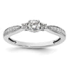 10k White Gold 1/3 carat Lab Grown Diamond VS/SI+ G+ Complete Petite Engagement Ring