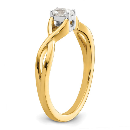 14k Two-tone Oval Complete Diamond Promise/Engagement Ring