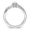 14k White Gold Pear Ctr Diamond Complete Promise/Engagement Ring