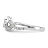 14k White Gold Pear Ctr Diamond Complete Promise/Engagement Ring