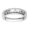 14k White Gold Polish & Satin Woven Design Diamond Mens Wedding Band