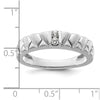 14k White Gold Polish & Satin Woven Design Diamond Mens Wedding Band