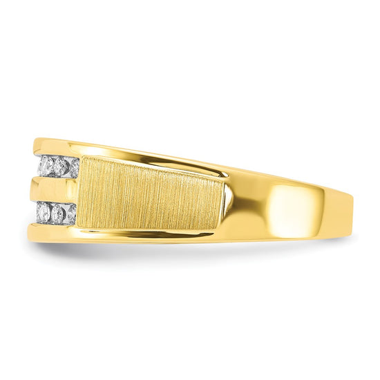 10k 1/5 carat Lab Grown Diamond VS/SI+ G+ Complete Double Row Men's Ring