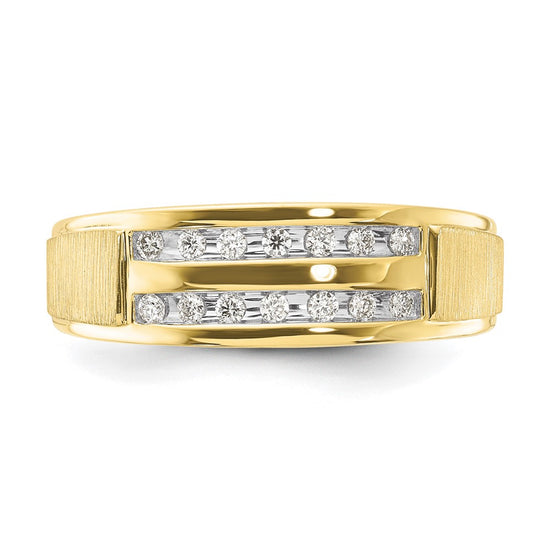 10k 1/5 carat Lab Grown Diamond VS/SI+ G+ Complete Double Row Men's Ring